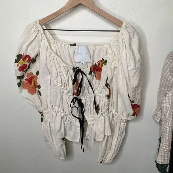 Naya Rae Front Tie Floral Blouse - Picture 2 of 6